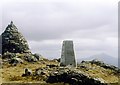 NN5865 : Beinn Mholach Trig Pillar and cairn by Alan Reid