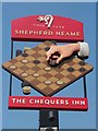 TQ9357 : The Chequers Inn sign by Oast House Archive