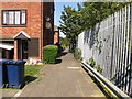 Public footpath by railway in Westcott Park, Acton