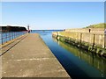 NT9464 : Entrance  to  Eyemouth  harbour by Martin Dawes
