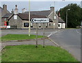 Broughton direction and distance sign in Wick, Vale of Glamorgan