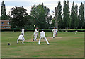 TL4357 : Downing College Cricket Ground: a mistimed shot by John Sutton