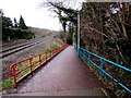 Ramp descending from Hope railway station platform 1, Flintshire