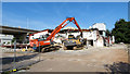 Demolition of industrial buildings in Cardiff