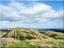 NY7467 : Knoll with trig point along Hadrian's Wall Path by Trevor Littlewood