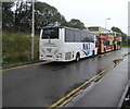 Three buses parked near Llantwit Major railway station