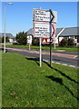 Direction signs alongside the B4265 near St Athan