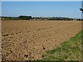 SP1751 : Ploughed field and Milcote Manor Farm by Philip Halling