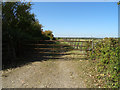 Gated farm track near King