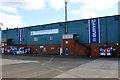 The rear of the main stand at Gigg Lane