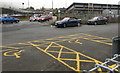 SO5175 : Yellow-marked parking area outside Ludlow railway station by Jaggery