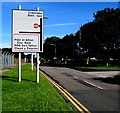 Bilingual directions sign alongside Cowbridge Road, St Athan