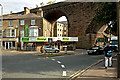 A railway bridge crossing the A53 in Buxton