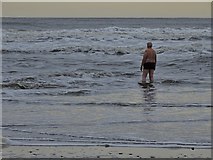 NZ8812 : Bather at Upgang Beach by Neil Theasby