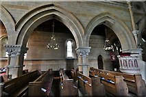 SE7388 : Appleton-le-Moors, Christ Church: Nave arches and pulpit by Michael Garlick