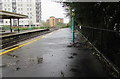 Puddles on the northern end of platform 2, Cardiff Queen Street station