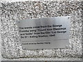 Metal Inscription on Sculpture in Elizabeth Square, Ealing