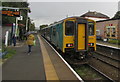 SJ2963 : Wrexham Central train at Buckley station platform 2 by Jaggery