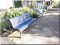 TL9033 : Seats at Bures Railway Station by Geographer
