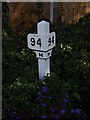 TL9033 : Railway Marker at Bires Railway Station by Geographer