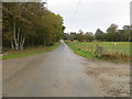 Minor road at the entrance to Kincraigie