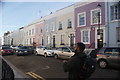 View of coloured houses on Hillgate Place