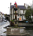 Grade II Listed fountain and statue in Lancaster Square, Conwy