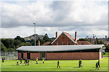 NT2576 : Pavilions, Goldenacre Sports Ground by Ian Capper