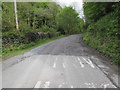 Change in road surface, Heol Giedd, Cwmgiedd, Powys