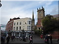 Scene in Shrewsbury town centre in November