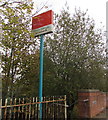 Whitchurch railway station name sign, Northern Avenue, Cardiff