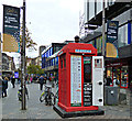 Red police box on Sauchiehall Street