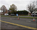 Coned-off lane on the A470, Whitchurch, Cardiff