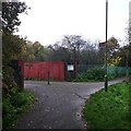 Epsom Common footpath passing the Railway Bridge