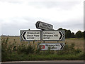 Roadsigns on the A1101 Burnt Fen Turnpike