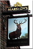 SO4593 : Bucks Head name sign, 42 High Street, Church Stretton by Jaggery