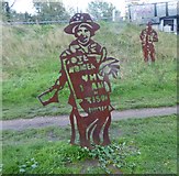 TQ3682 : Sculpture of a suffragette in Mile End Park by Marathon