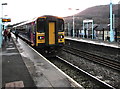 ST2291 : Cardiff Central train at platform 2, Crosskeys station by Jaggery