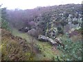 Fallen boulders in the cutting