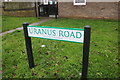 Sign for Uranus Road, Hemel Hempstead