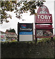 Travelodge and Toby Carvery name signs, Whitchurch, Cardiff