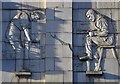 Stone carvings in Fitzalan Square, Sheffield