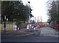 Roadworks to widen the access lane to a new estate road