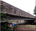 SO2316 : North side of the A40 river bridge, Glangrwyney, Powys by Jaggery