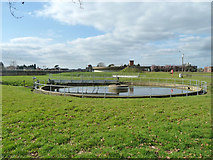 TQ0659 : Sewage works by River Wey by Robin Webster
