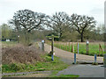 Path junction by drive to Park Farm