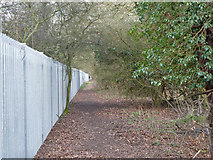 TQ0357 : Path by sewage works fence by Robin Webster