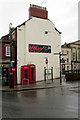 SO8505 : Three Grade II Listed red phoneboxes in Stroud town centre by Jaggery