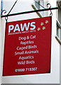 PAWS name sign in the Oldway Centre, Monmouth