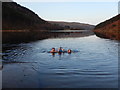SH7660 : Christmas Day swimmers at Llyn Geirionydd by Andy Waddington